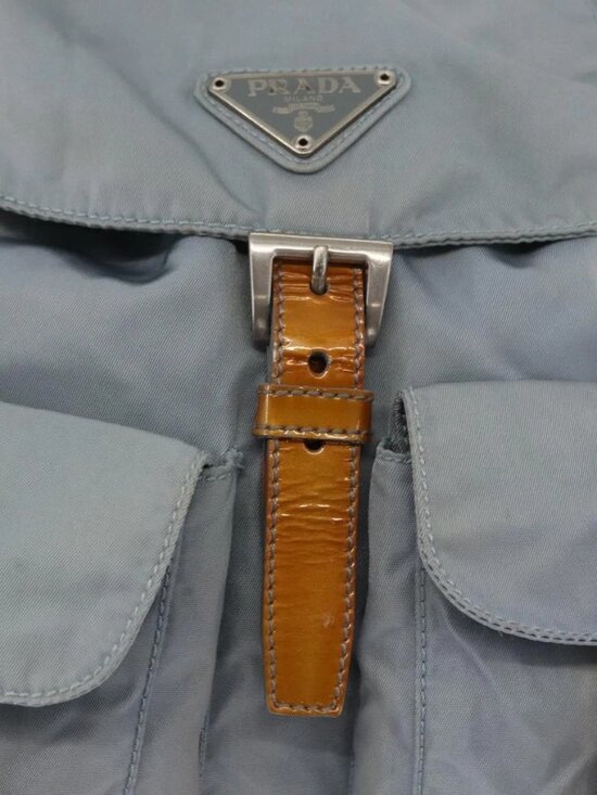 PRADA Backpack Nylon Light Blue Silver Auth 163044 main image 5